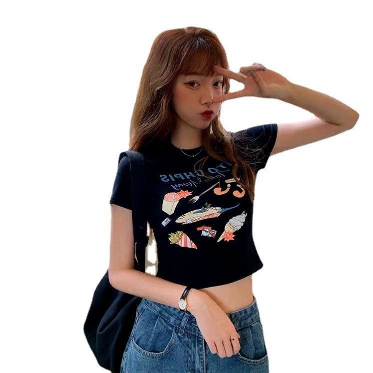 Niche-design Skarp Cropped Top Der Er Slankende Og Figursyet
