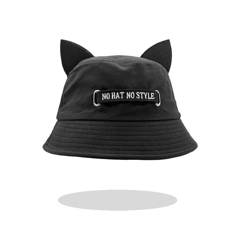 Cat Ears Girl Ribbon Bucket Hat