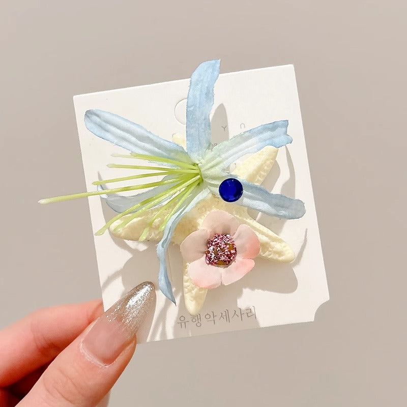 Ocean Series Cropped Hair Clip Starfish Shell Berry Headdress
