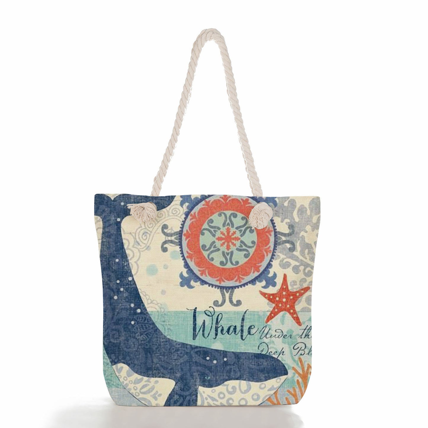 Women's Fashion Print Thick Rope Handbag