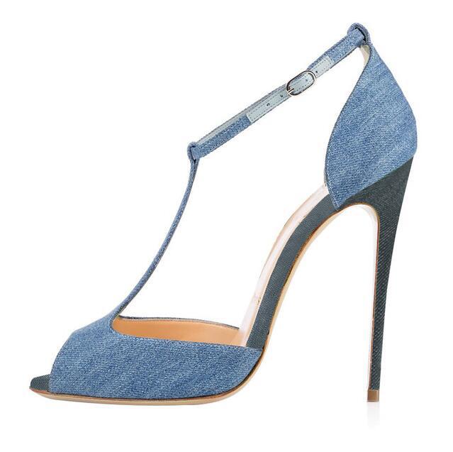 European And American Fashion Sandals Roman T-strap Stiletto Catwalk Shoes