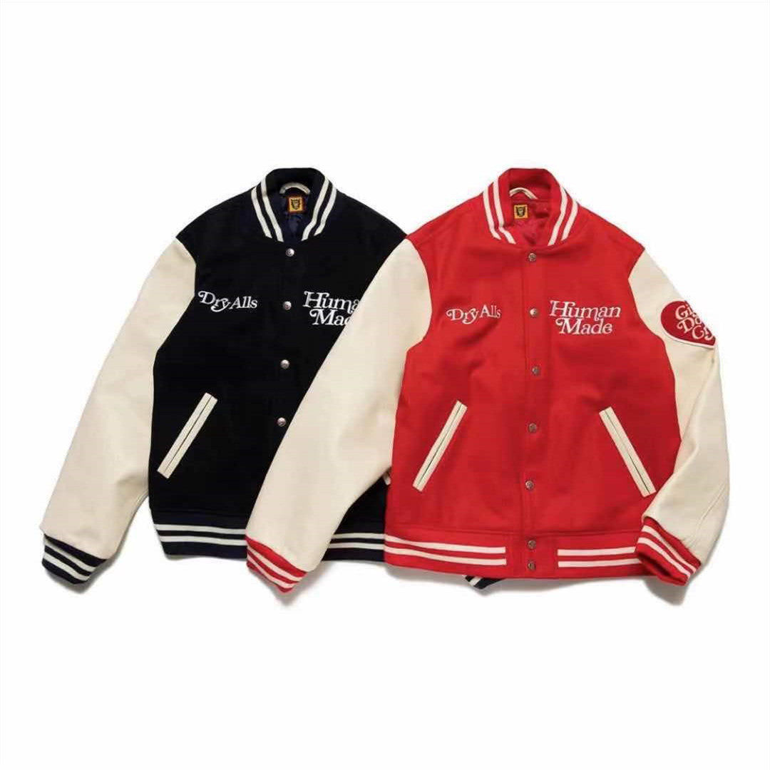 Fashion Cotton Love Leather Sleeve Baseball Uniform
