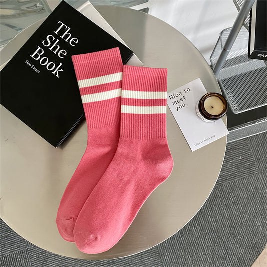 Two Bars Stripes Women's Mid-calf Socks