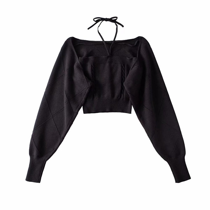 Hot Girl Design Knitted Slim High Waist Short Small Sling