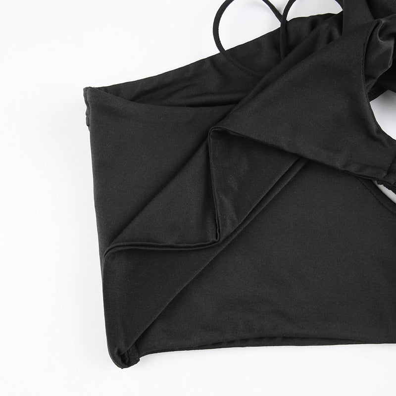 Hollow Out Chest Sleeve Vest For Female Outerwear