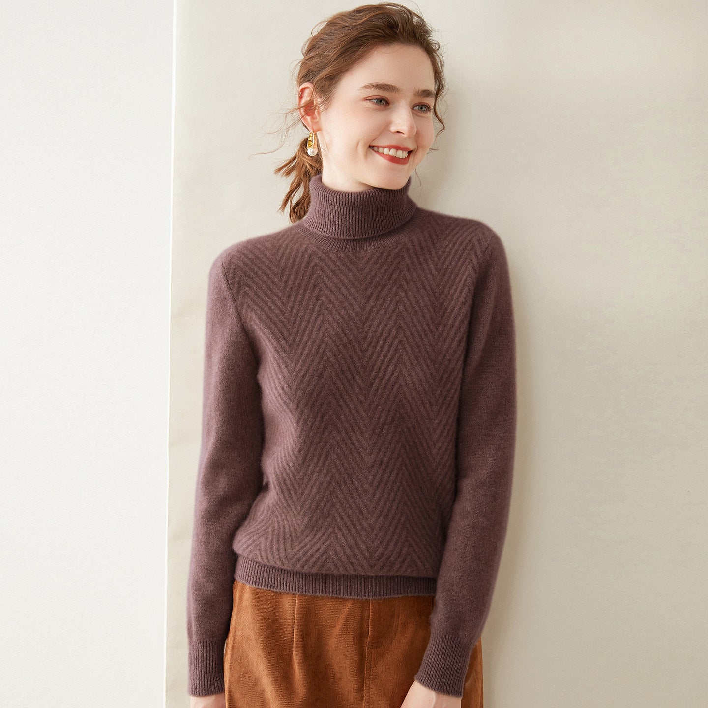 Knitted Cashmere Casual All-matching Fashion Pullover Bottoming Sweater