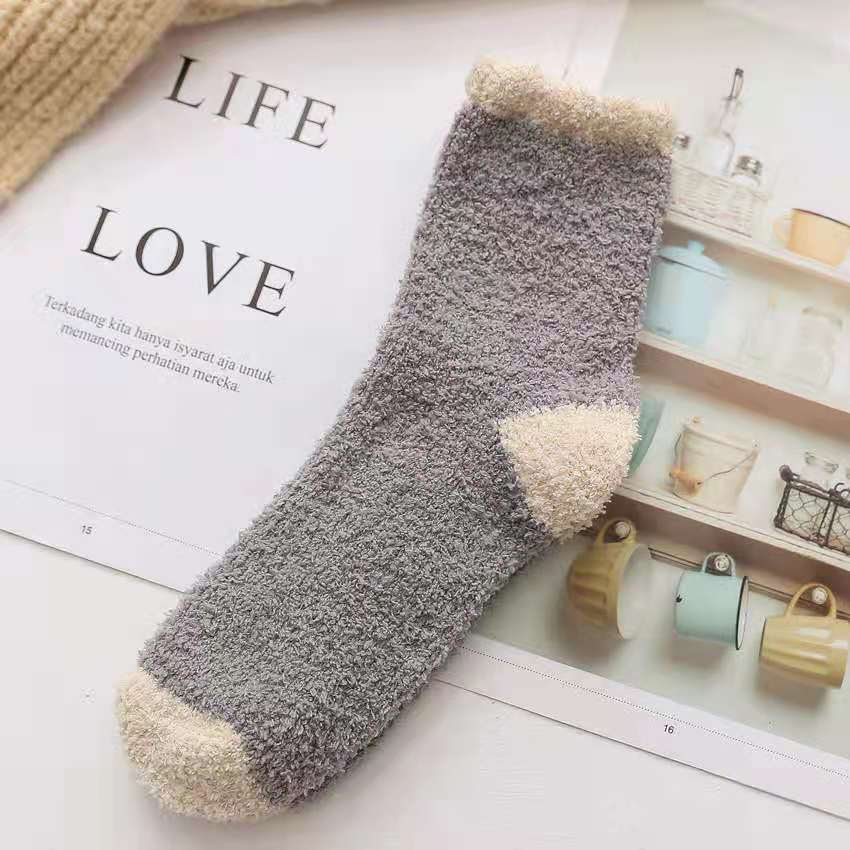 Color Twist Coral Fleece Winter Tube Socks