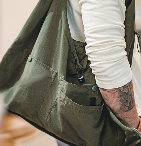 Marden Retro Multi-pocket Sleeveless Nylon Frock Vest Outdoor Functional Dual-use Shoulder Bag For Men