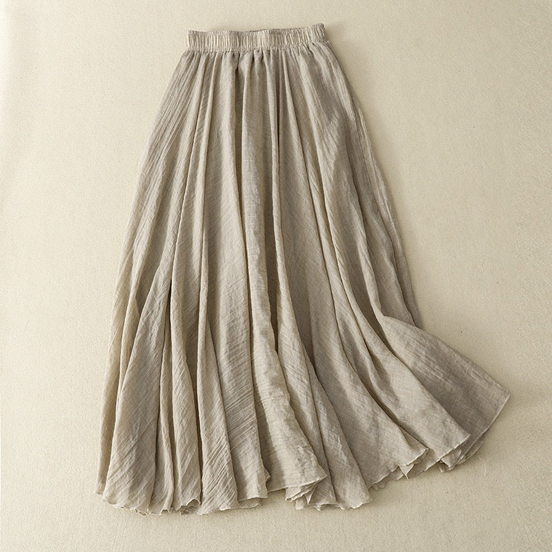 Womens Elastic-Waist Ruffle Double-Layer Skirt