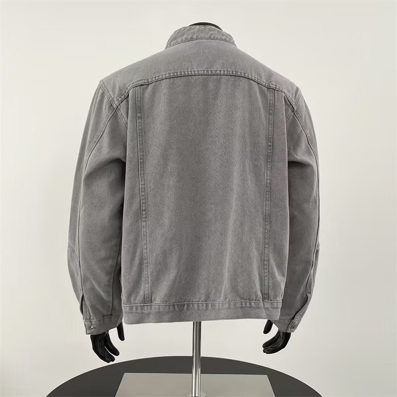 Herre Heavy-Duty Vasket Og Slidt Denimjakke