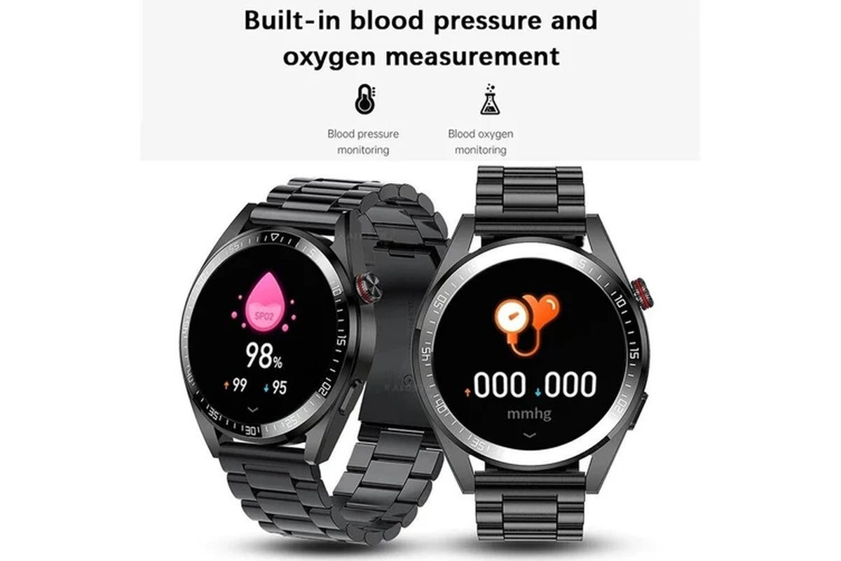 2024 New 8G RAM Smart Watch Men Always Display the Time Bluetooth Call Local Music Smartwatch for Mens Android Ios TWS Earphones - Silicagel Black