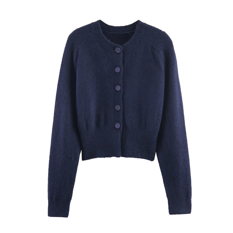 Fashion Temperament Women's Clothing Wholesale Button Knitted Coat