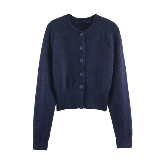 Fashion Temperament Women's Clothing Wholesale Button Knitted Coat
