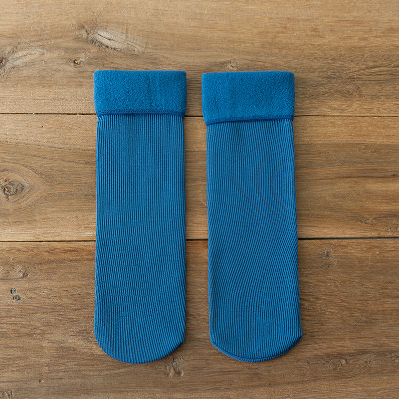 Wool Thickened Women's Medium Tube Solid Color Socks