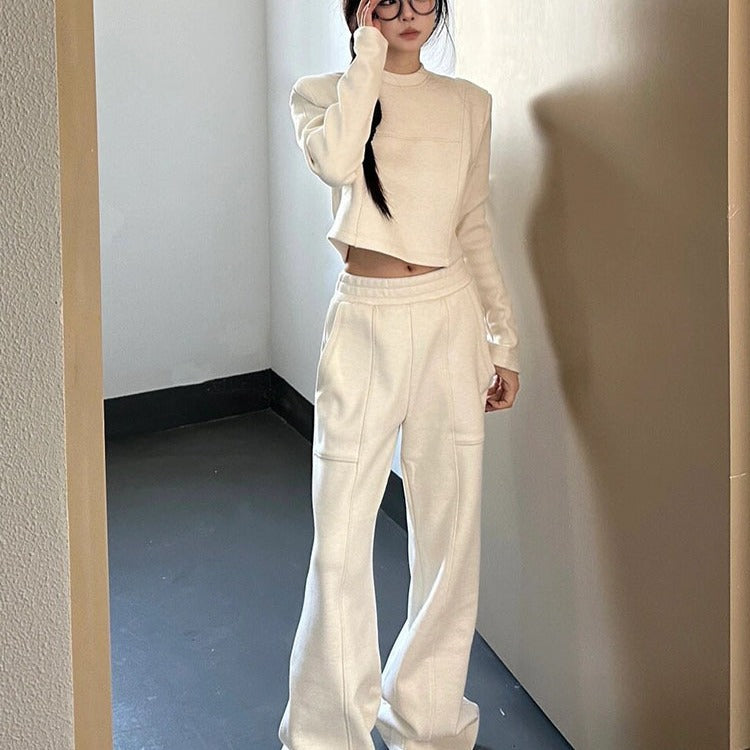 Autumn And Winter Fleece-lined Thick Casual Sports Pants For Women