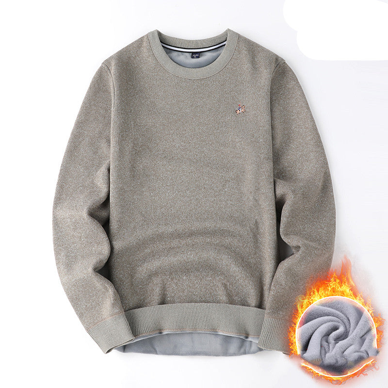 Sweater Mænd Efterår Og Vinter Plus Fløjl Fortykning Base
