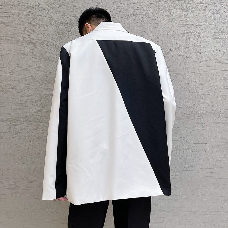 Sort og hvid Niche Mænds og Kvinders Samme Forårs Ny Blazer