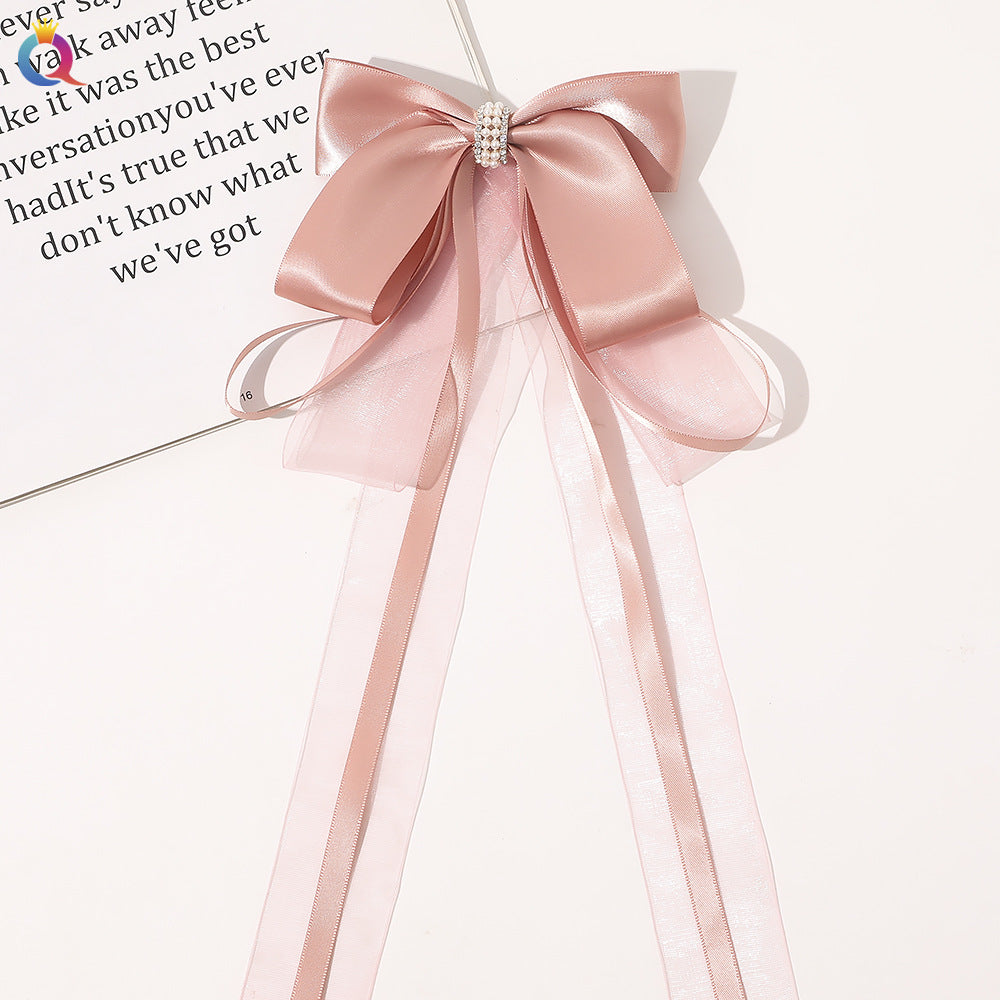 Ancient Style Han Chinese Clothing Extra Long Hair Band Ribbon Bowknot Super Fairy Tassel Hairpin Headdress Handmade Hair Accessories