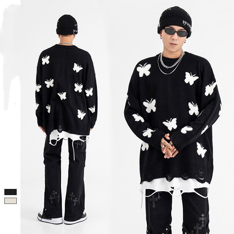 Lazy Wind Round Neck Sweater Couple Models