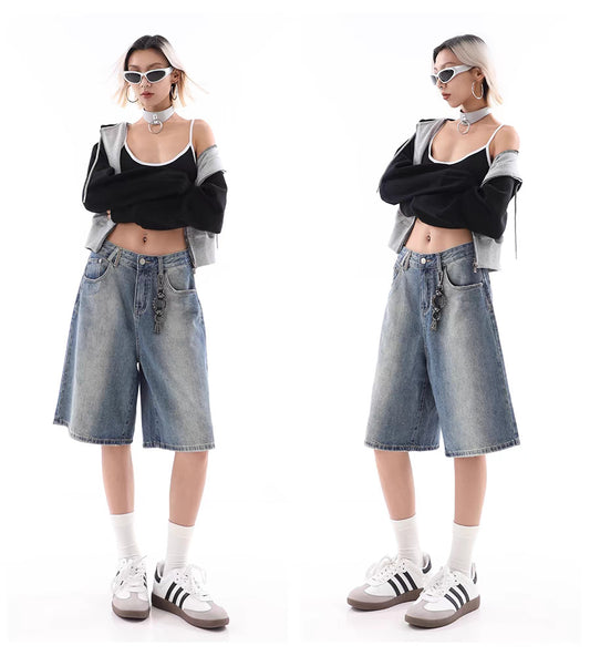 Dame High Street Gradient Retro Denimshorts