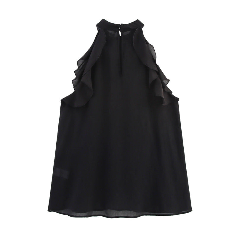 Laminated Decoration Hanging Collar Vest Top