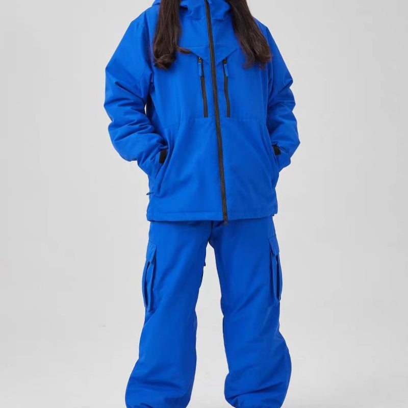 White, Padded, Waterproof, Loose-fitting Top-and-pants Set