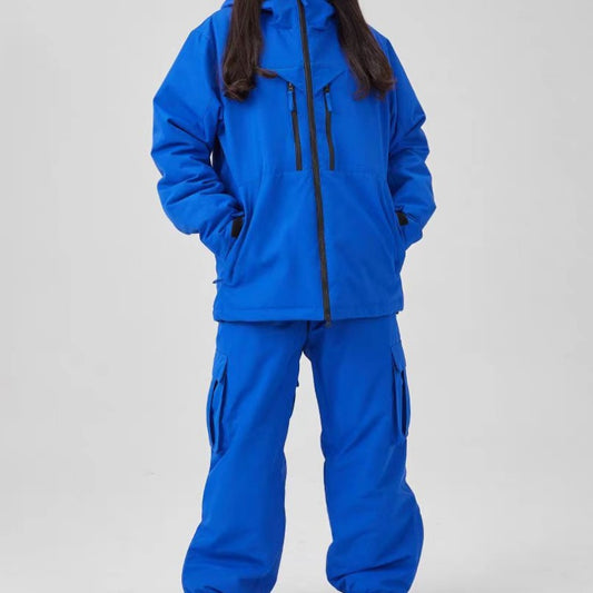 White, Padded, Waterproof, Loose-fitting Top-and-pants Set