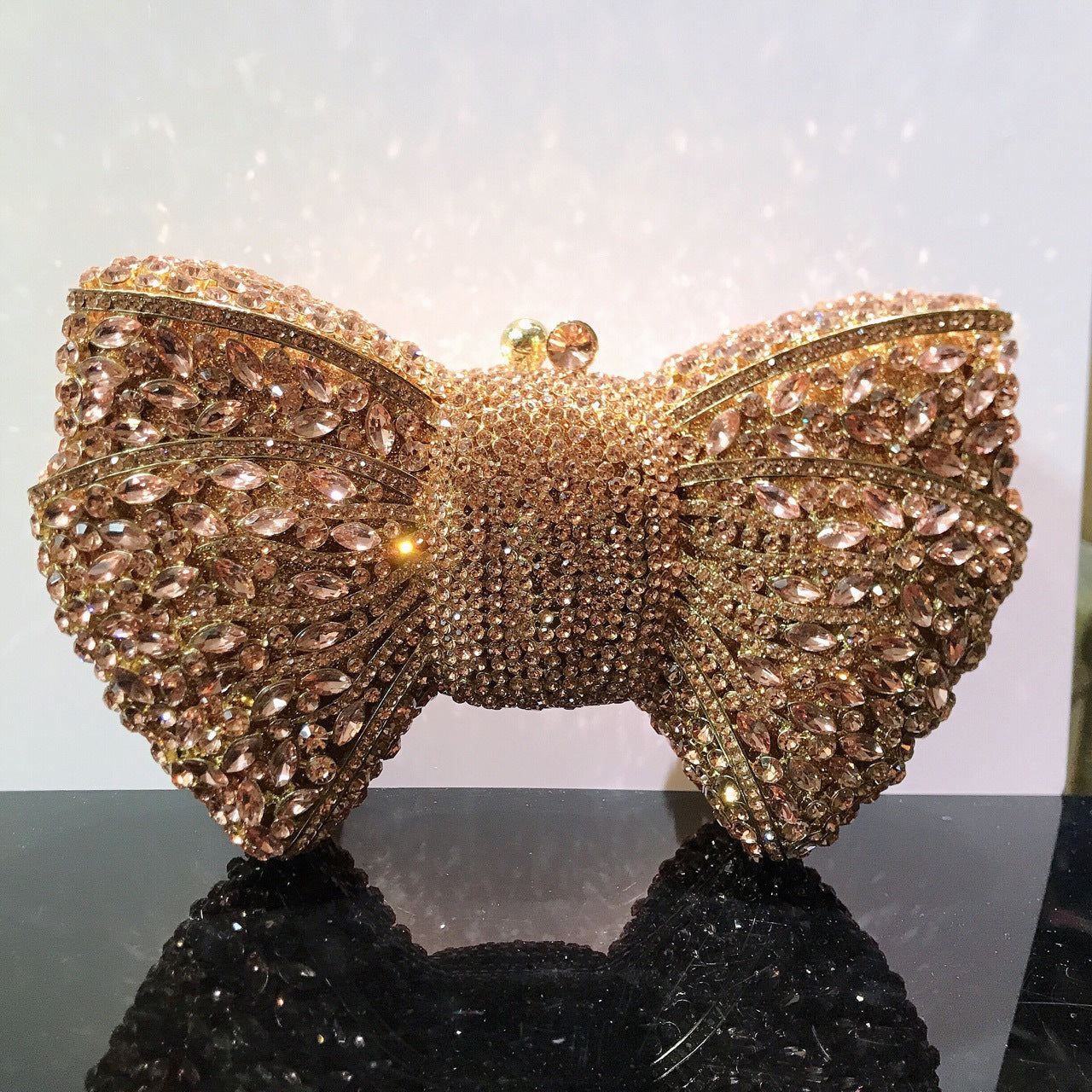 Bow Diamond Evening Bag Rhinestone Clutch