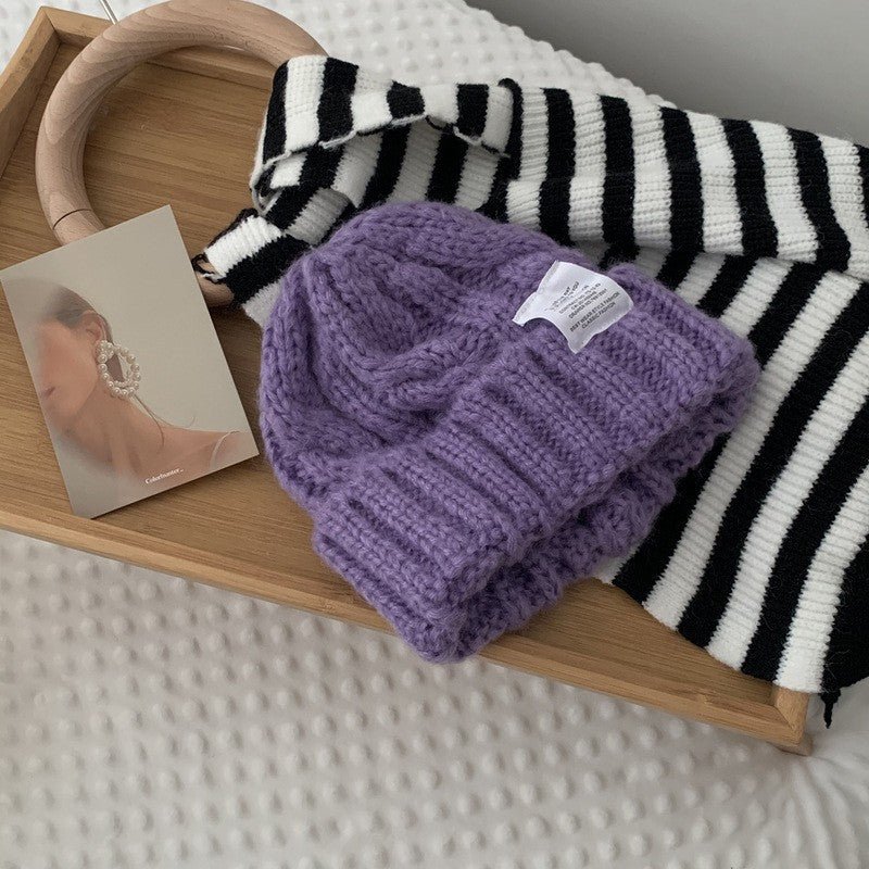 Women's Versatile Solid Color Loose Woolen Hat