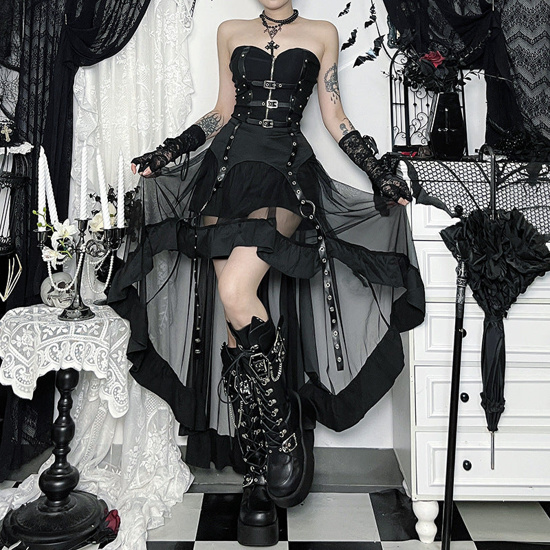 Irregular Mesh Skirt Women's