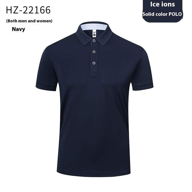 Ice Silk Polo T-shirt Thin Lapels Same Style