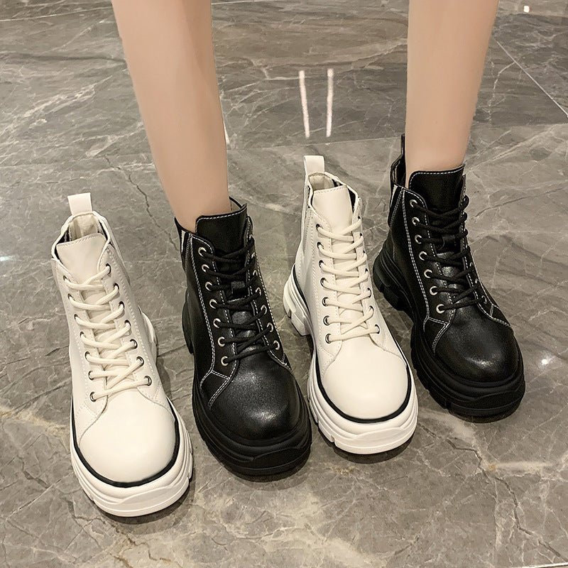 Fashion Single Boots Color Matching Autumn And Winter