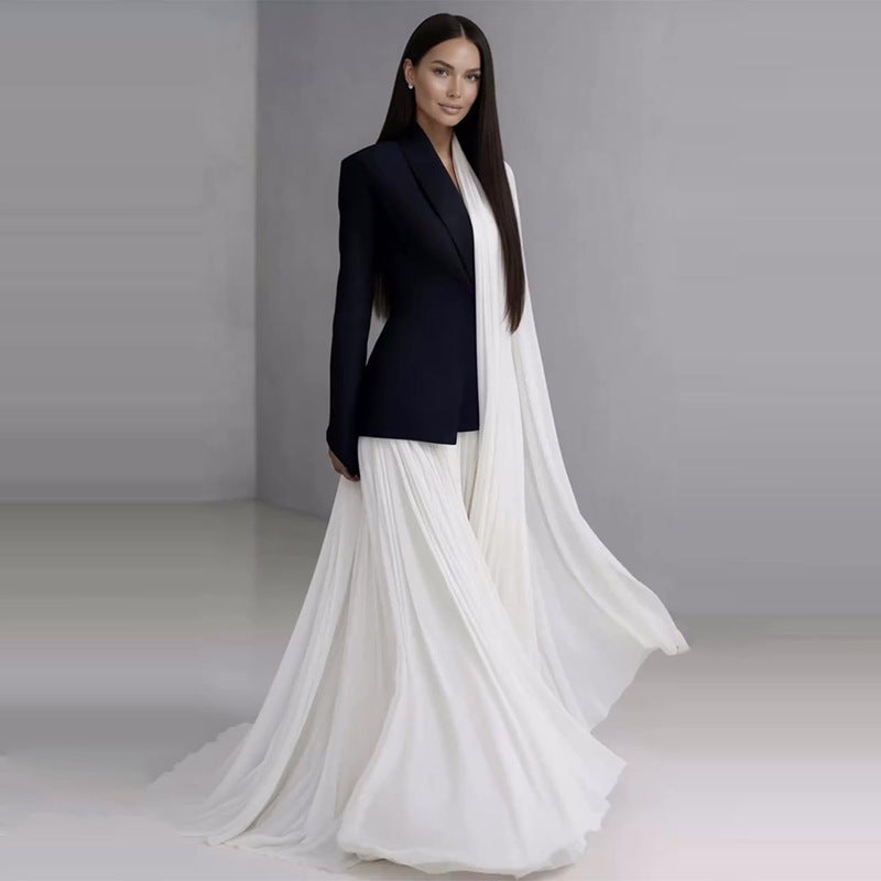 Irregular Long-Sleeve Blazer Fashion Suit
