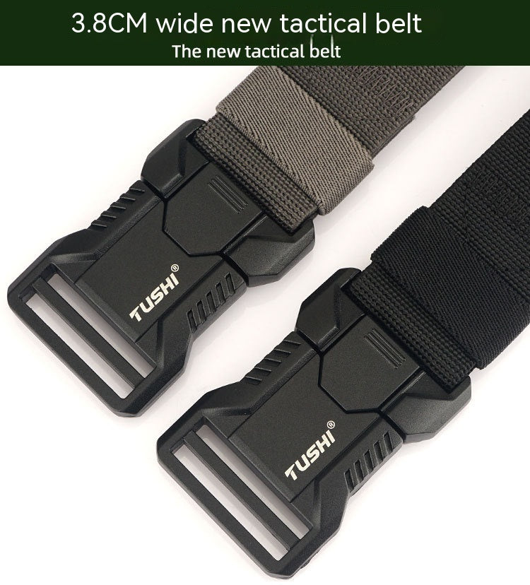 Tactical Aluminum Alloy Release Buckle Training Elastic Nylon Waistband