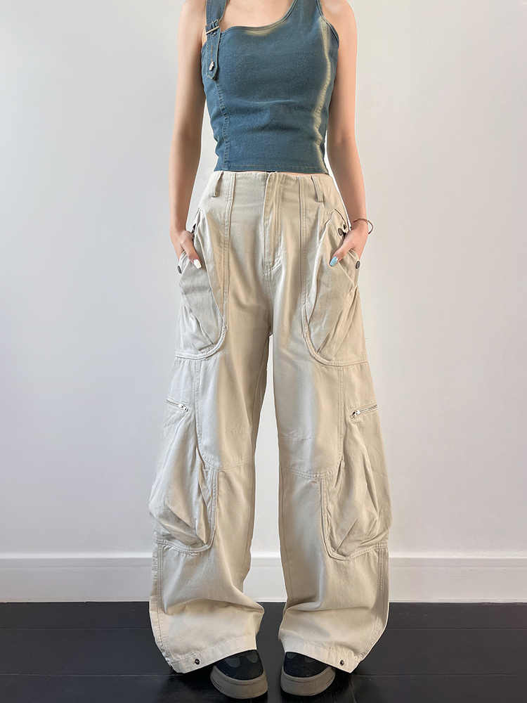 Overalls Pocket Jeans Women's Wide Leg Pants