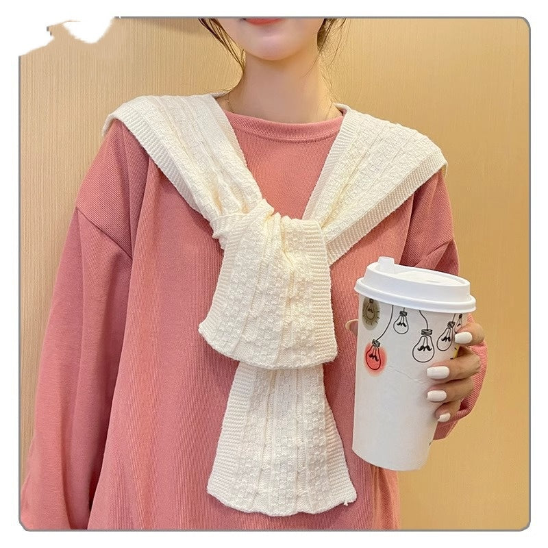 Spring And Autumn Internet Celebrity Shawl Hat Scarf Integrated Hooded Knitted