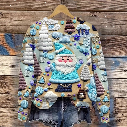 Dame Striktrøje Julemønster Rund Hals Sweatshirt