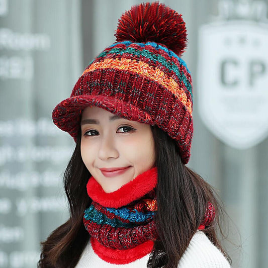 Plush Knitted Mixed Color Bib Suit