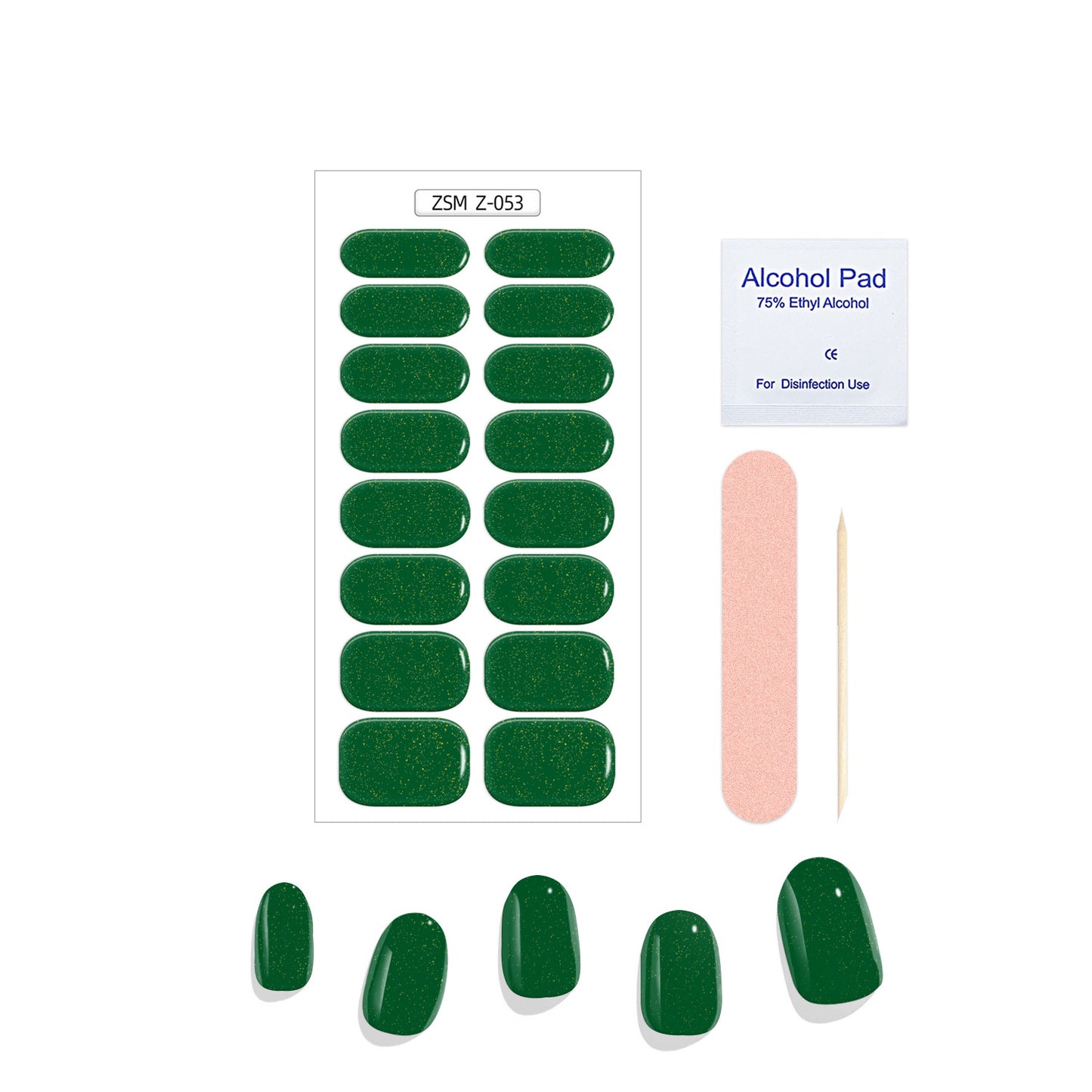 Solid Color Glitter Gel Nail Sticker