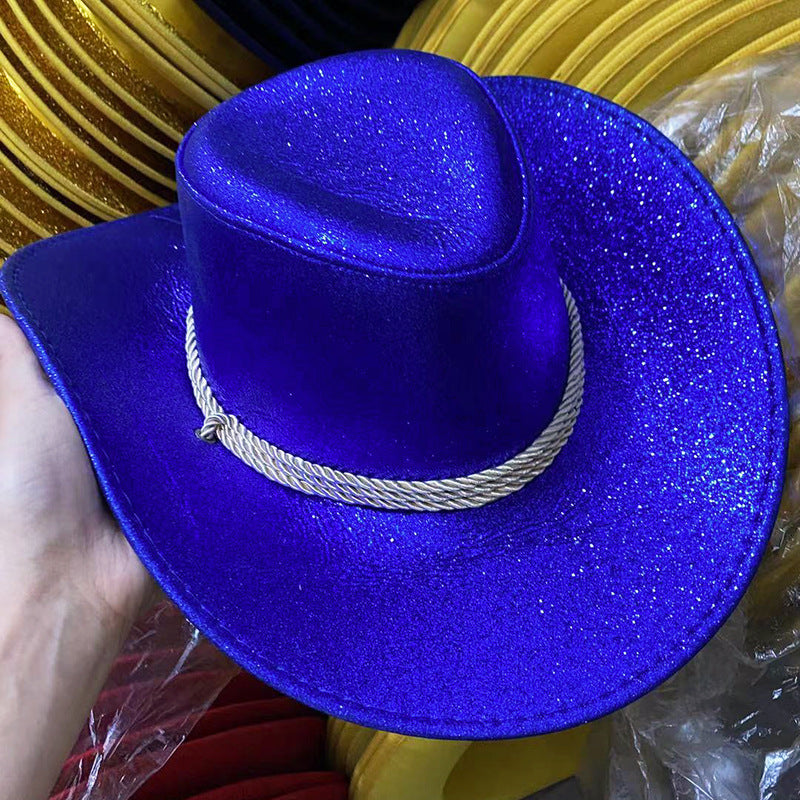 Western Denim Male Hat Double-sided Suede Sun Hat Female Horse Riding Hat