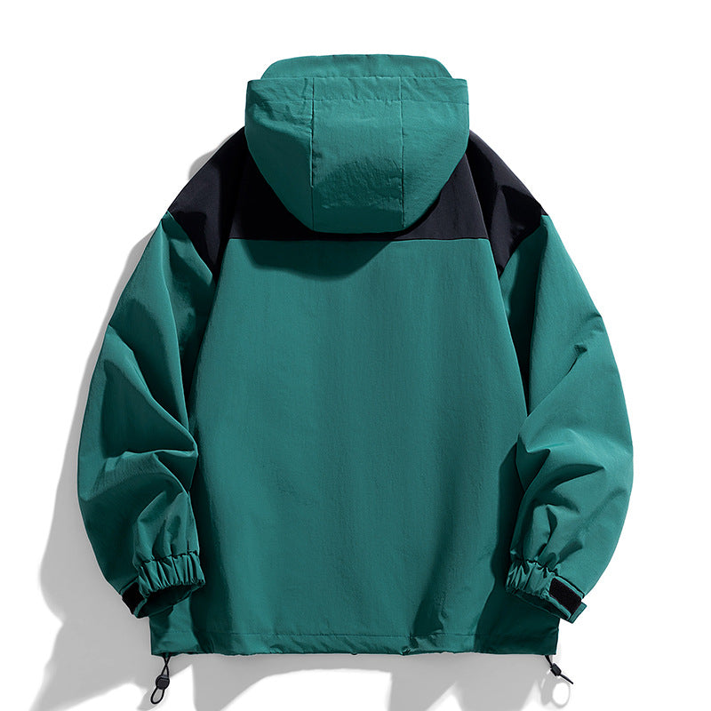 Outdoor Stitching Contrast Color Shell Jacket Spring And Autumn New Loose