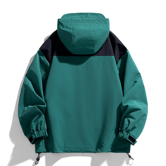 Outdoor Stitching Contrast Color Shell Jacket Spring And Autumn New Loose