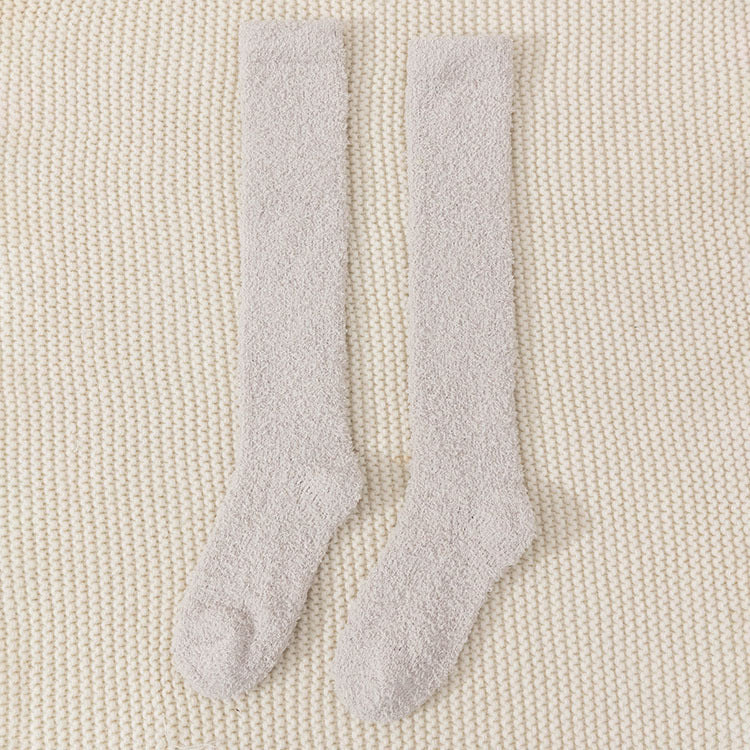 No Hair Loss Coral Velvet Knee Socks For Children To Thicken And Keep Warm