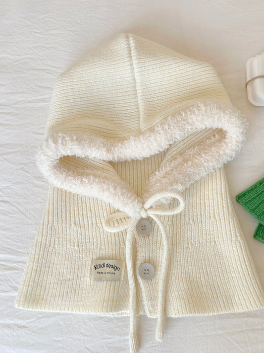 Ice Man Design Fashionable Snow Hat Balaclava Knitted Drawstring