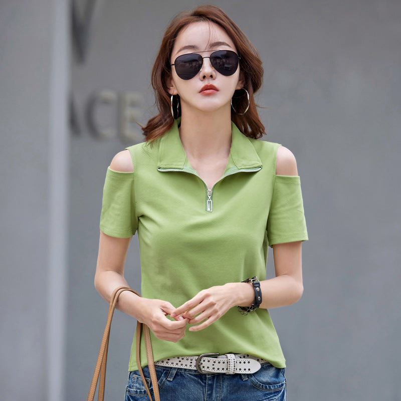 Summer Off-shoulder Top With Short Sleeves