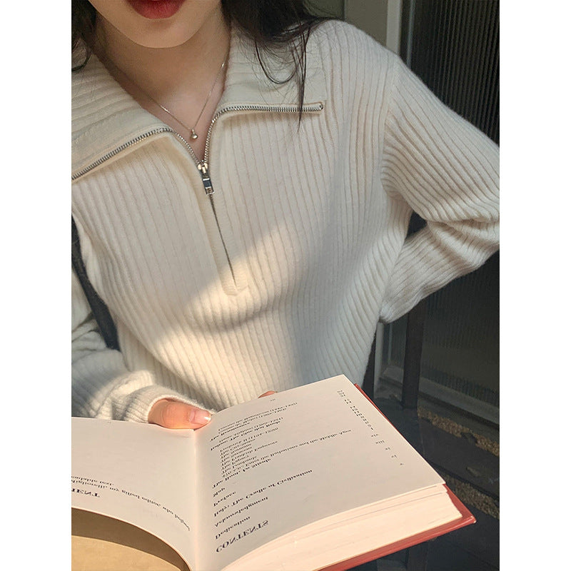 Autumn New Zipper Sweater Sweater For Women Loose Outer Wear
