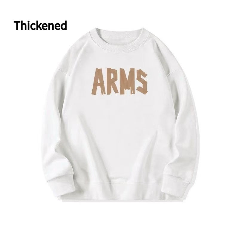 Dame sweatshirt med rund hals, fnugfri, fleeceforet og tyk trøje