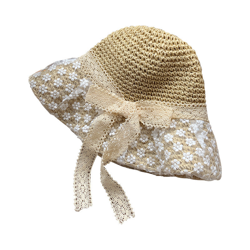 Women's Fashion Lace Bow Straw Hat