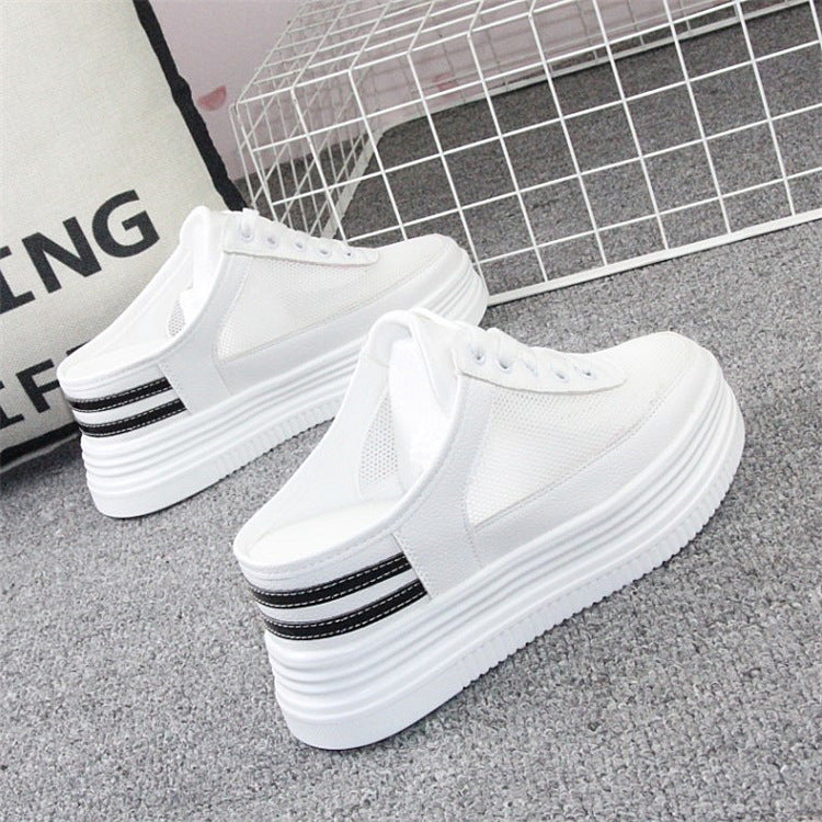 Hollow Breathable Net Shoes Women's White Shoes