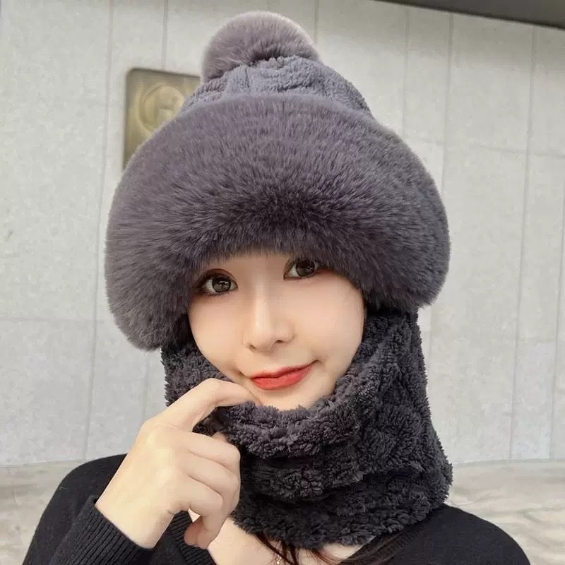Pullover Hat Scarf Integrated All-match Electric Car Cycling Warm Artifact Windproof Neck Protection
